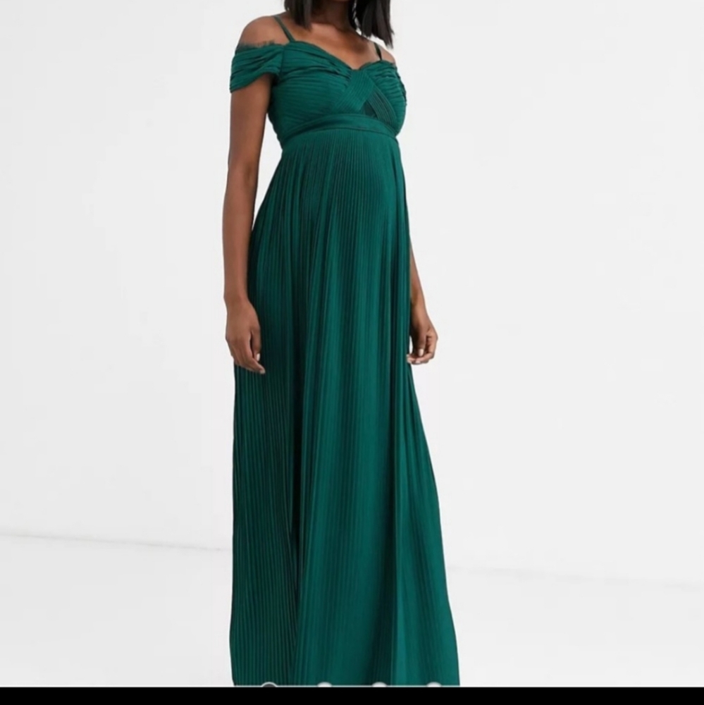 Emerald Green Maternity dress by Asos, Size 2